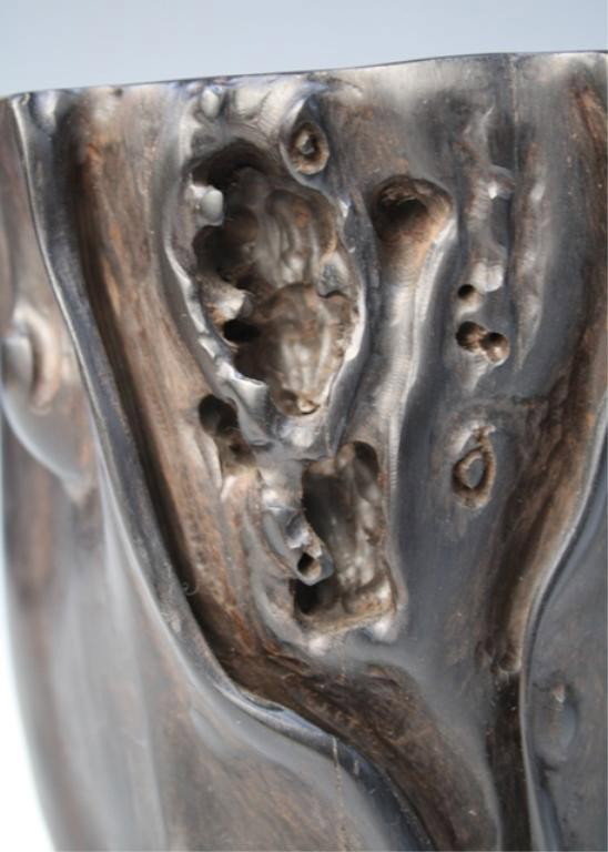 Chinese Carved Zitan Brushpot - 8