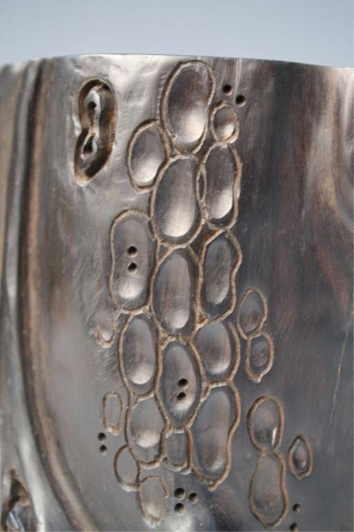 Chinese Carved Zitan Brushpot - 9