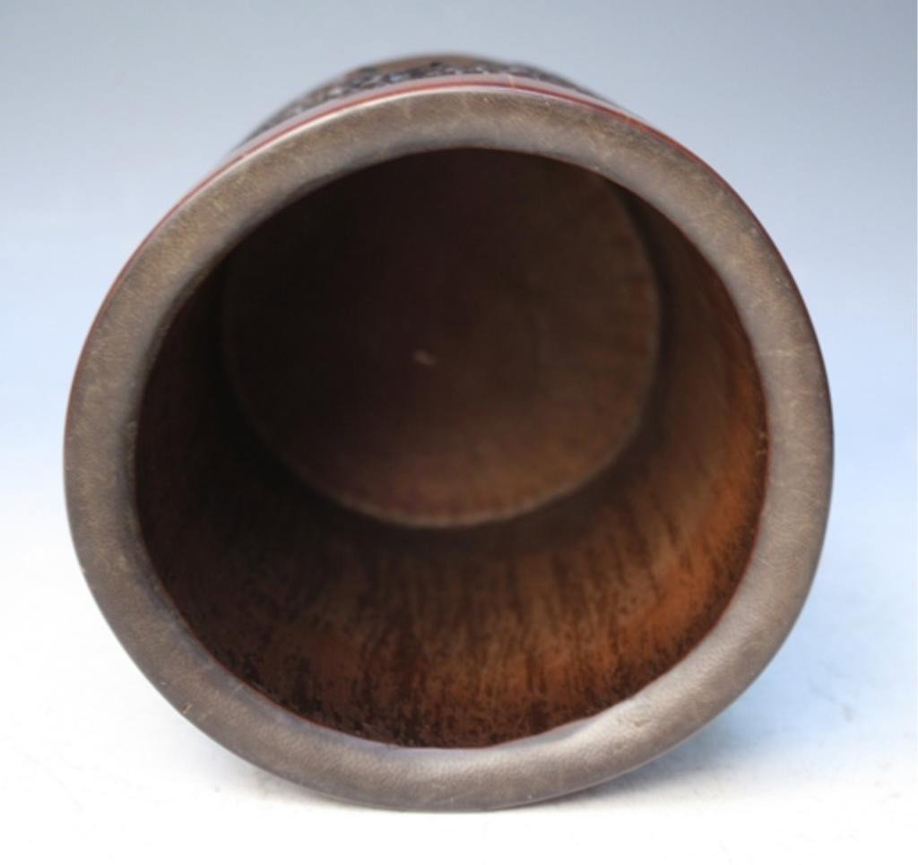 Chinese Carved Bamboo Brushpot w/ Figural Scene - 6