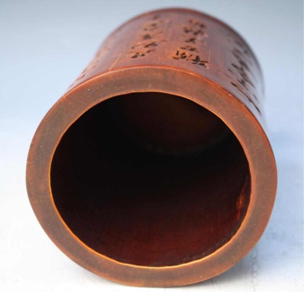 Chinese Bamboo Brushpot w/ Poem of Mao Ze Dong - 7