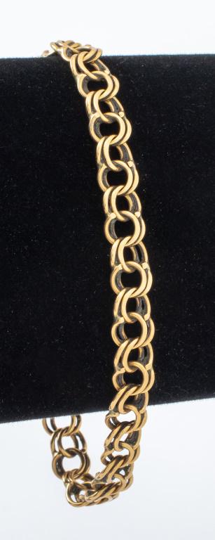 14K Yellow Gold Double Link Bracelet (1 of 4)