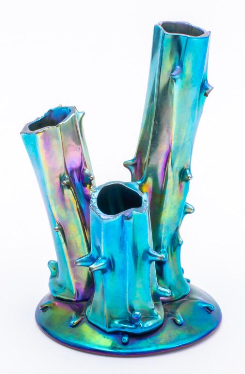 Steuben Blue Aurene Glass Stump Vase (1 of 11)