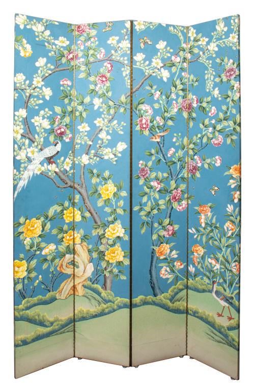 Gracie Hand-Painted Chinese Paper 4 Panel Screen (1 of 13)