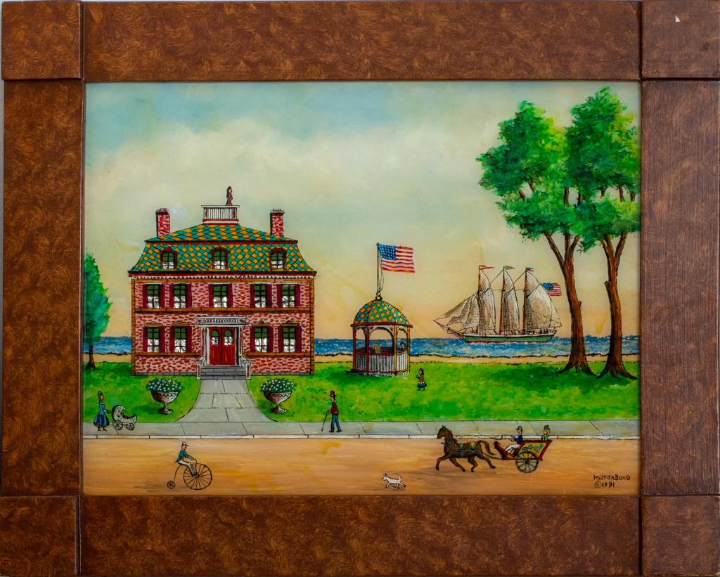 Milton Bond "The Captain House" Reverse Painting (1 of 13)