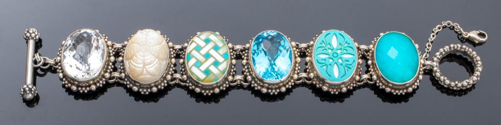 Stephen Dweck Sterling & Mutli Stone Link Bracelet (1 of 7)
