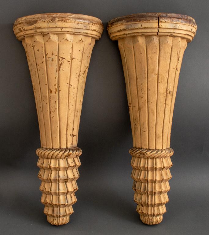 Art Deco Wall Mounted Demilune Consoles, Pair (1 of 6)