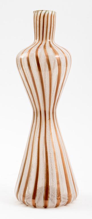 Dino Martens Attr Gold & White Glass Bottle Vase (1 of 5)