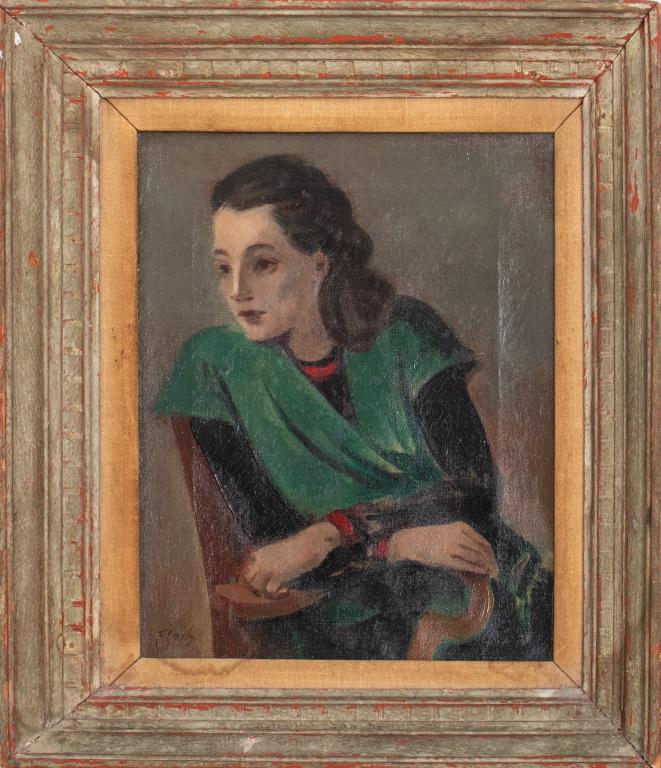 Josef Floch 'Seated Woman' Oil on Canvas (1 of 10)