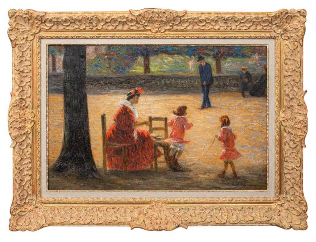 Rene Schutzenberger "Au Luxembourg" Oil on Canvas (1 of 14)