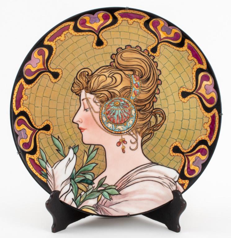 After Alphonse Mucha "La Plume" Porcelain Charger (1 of 7)
