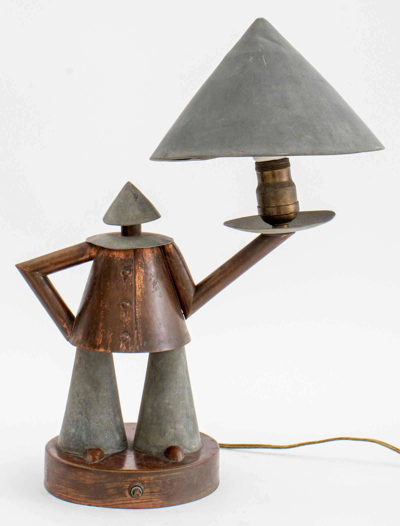 Art Deco Mixed Metal Figural Lamp, 1920's (1 of 7)