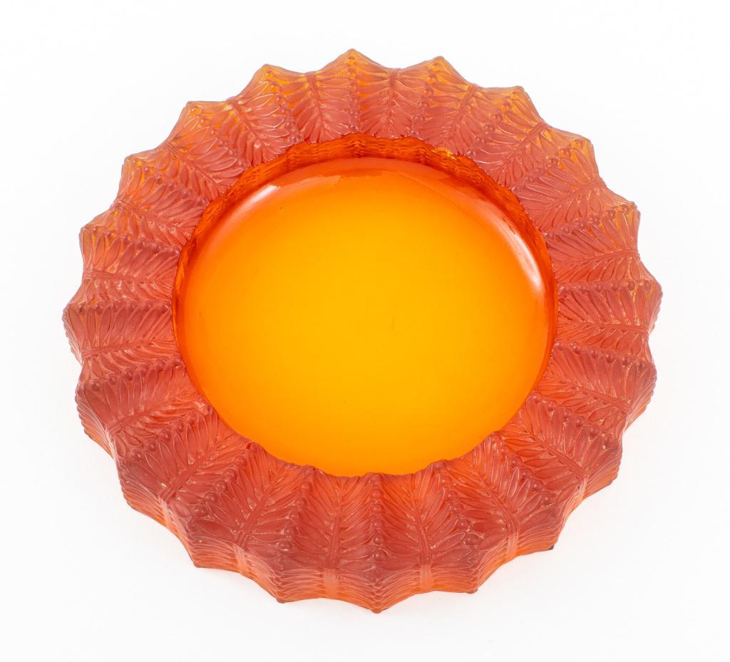 R. Lalique "Jamaique" Amber Glass Vide Poche (1 of 10)