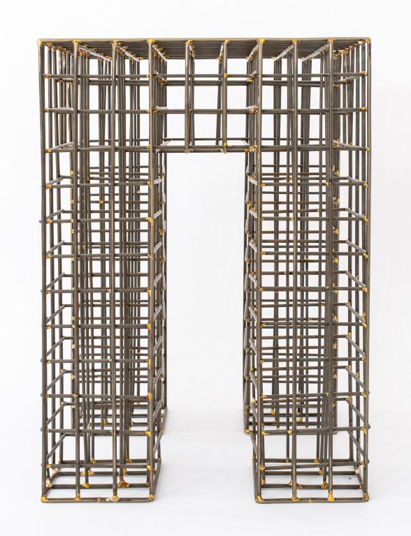 Modern Squared Metal Mesh Side Table (1 of 8)