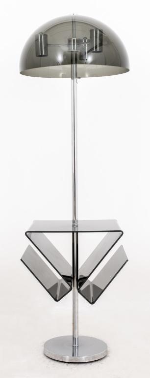 Mid-Century Modern Smoke Lucite Floor Lamp (1 of 7)