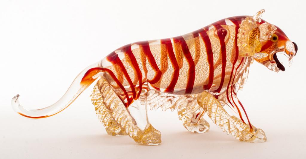 Alfredo Barbini Attr. Murano Art Glass Tiger (1 of 8)