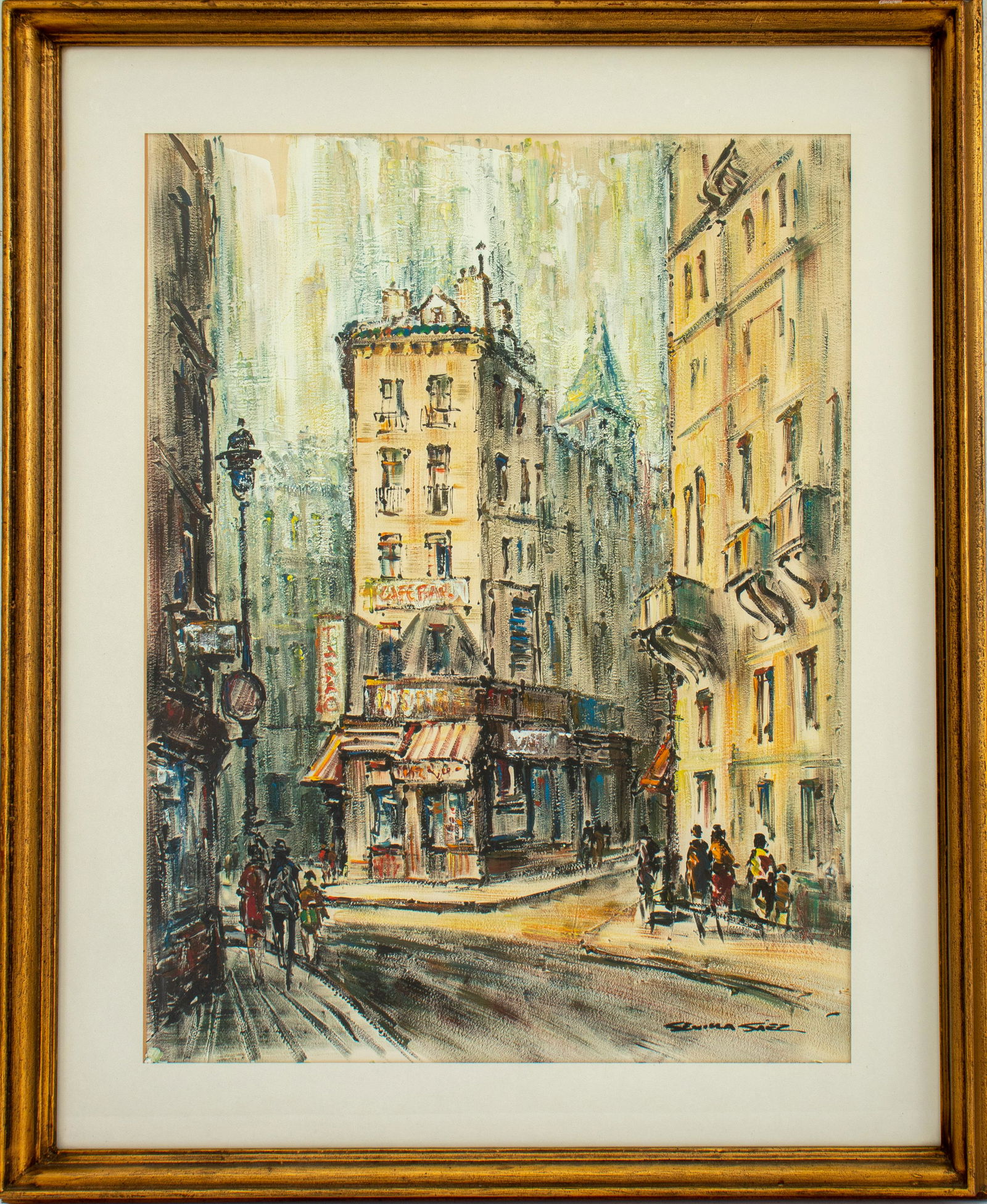 Juan Sevilla Saez Parisian Cityscape Oil on Paper (1 of 10)