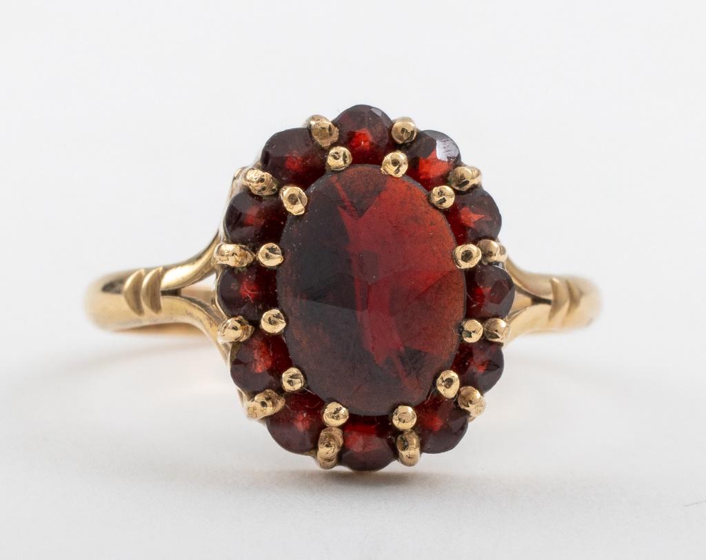 Vintage 10K Gold Faceted & Rose Cut Garnet Ring (1 of 8)