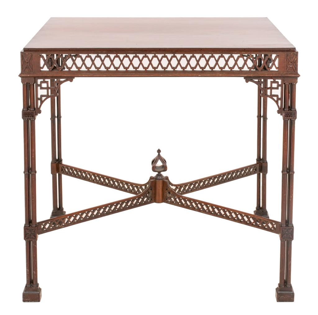 Chinese Chippendale Style Carved Mahogany Side Table (1 of 8)