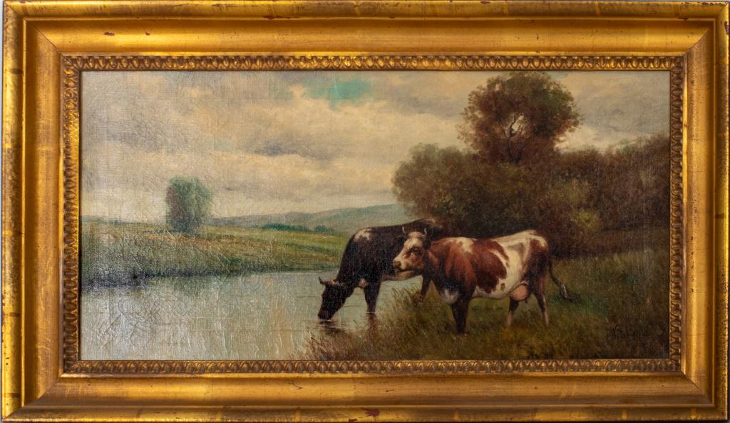J. Vitolla Landscape with Cows Oil on Canvas (1 of 9)