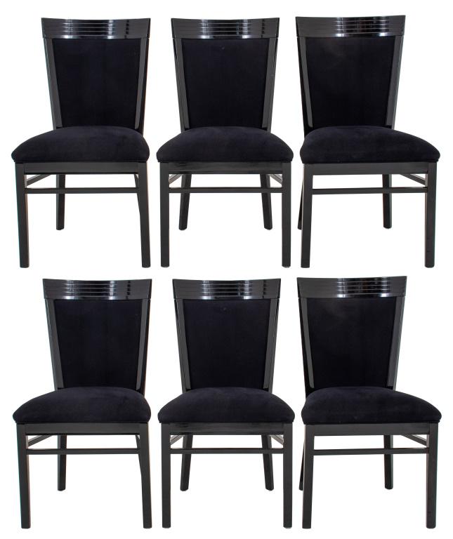 Italian Postmodern Black Lacquered Dining Chair 6 (1 of 11)