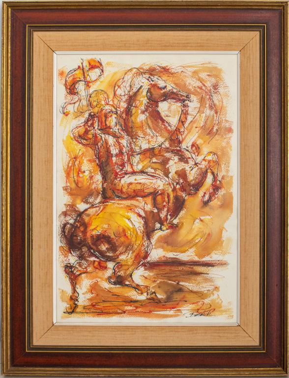 C.E. Burdick Ink and Watercolor on Paper of Knight (1 of 11)