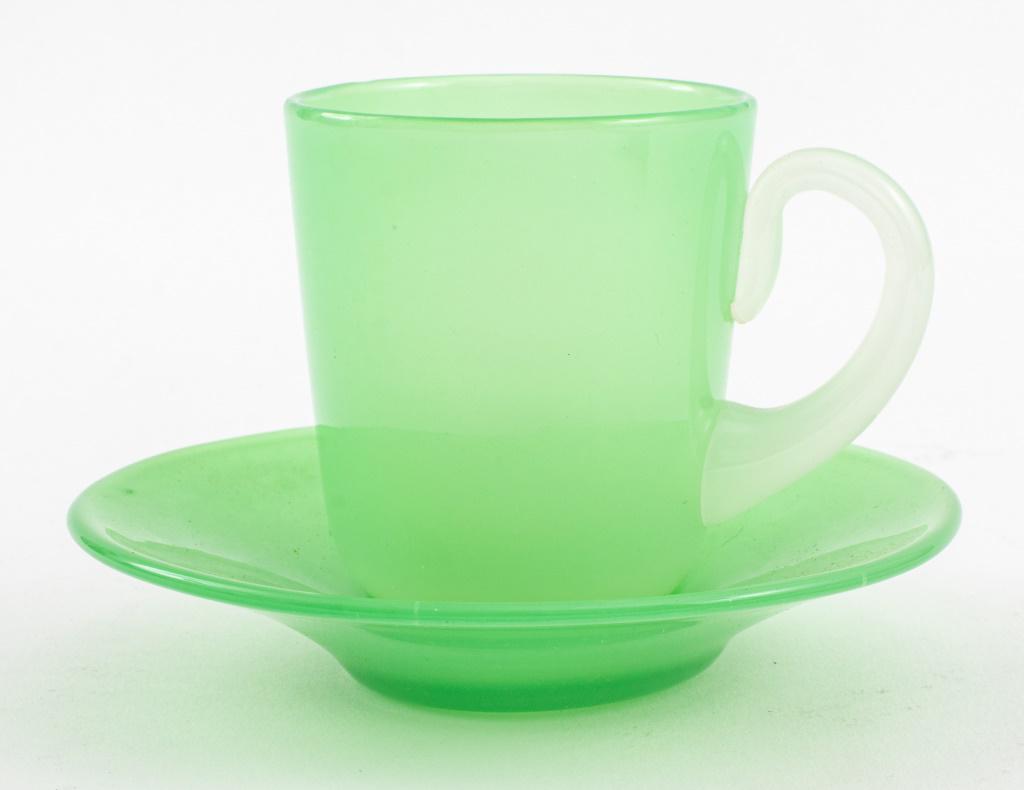 Carder Steuben Green Jade Cafe Noir Cup & Saucer (1 of 4)