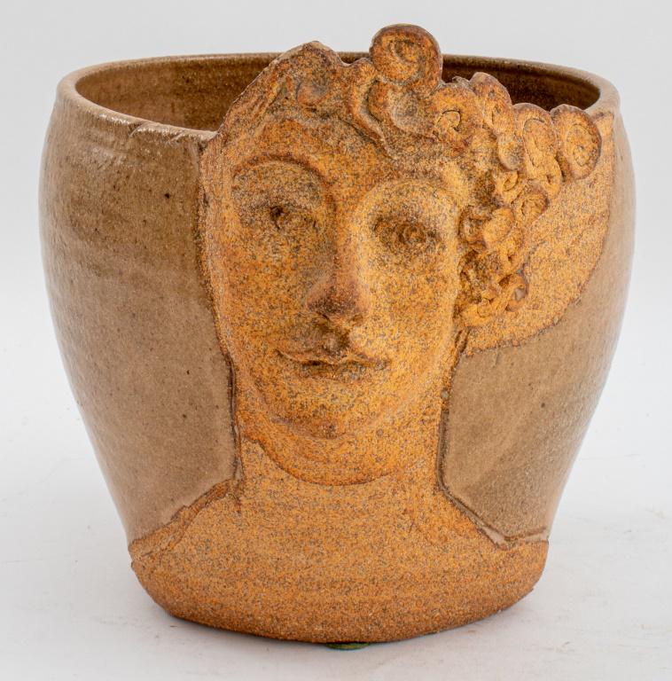 Art Pottery Planter / Jardiniere w/ Face of Woman (1 of 7)