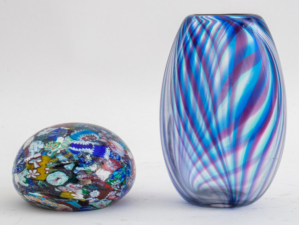 Hand Blown Art Glass Vase & Paperweight, 2 (1 of 7)
