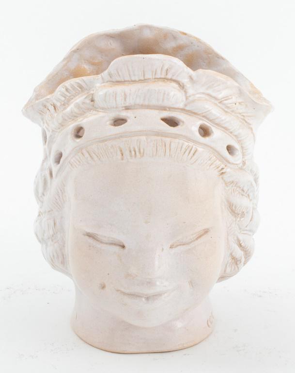 Cockcroft "Elf" Glazed Ceramic Head Sculpture (1 of 18)