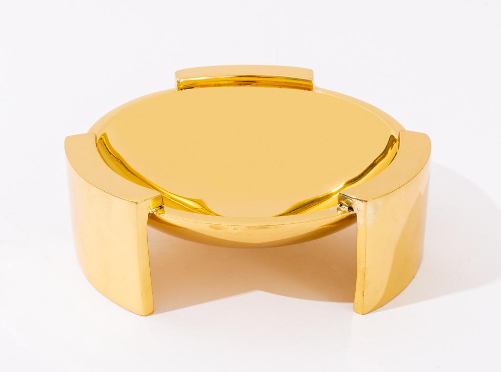 Greg Natale Hollywood Regency Gilt Metal Ashtray (1 of 5)