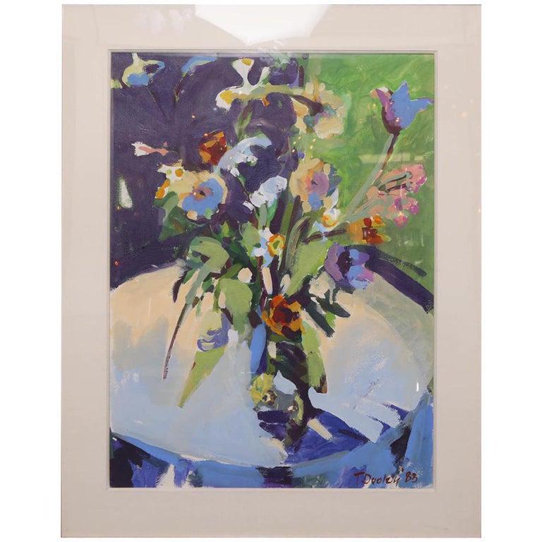 Tom Dooley Floral Still Life Acrylic on Paper (1 of 5)