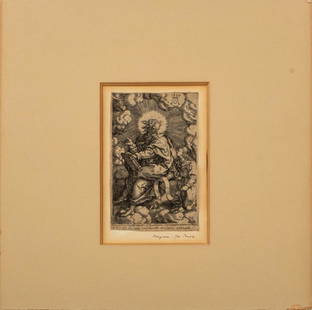 Heinrich Aldegraver "Saint Matthew" Engraving: Heinrich Aldegrever (German, c. 1502 - 1555/1561), after the work by Georg Pencz (German, 1500 - 1550), "Saint Matthew, From the Four Evangelists," engraving on laid paper, 1539. monogram of Aldegreve