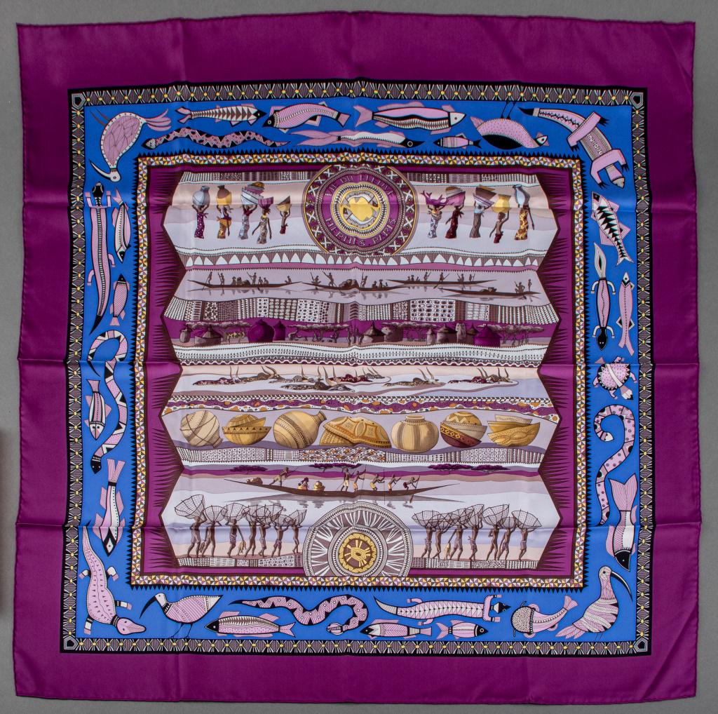 Hermes "Vie du Fleuve" Square Silk Twill Scarf (1 of 6)