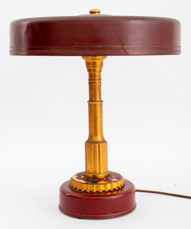 Art Deco Giltmetal and Enameled Desk Lamp, 1930s (1 of 7)