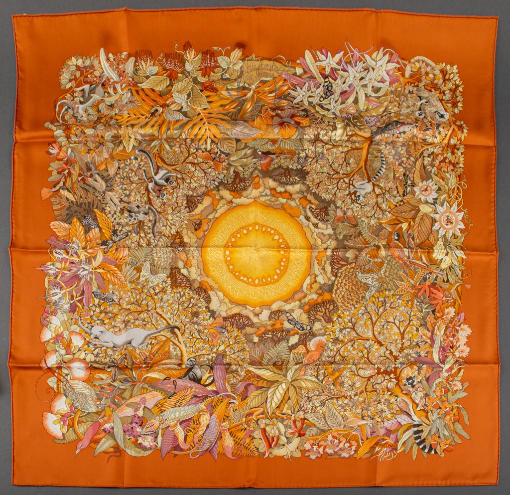 Hermes "Au Couer de La Vie" Silk Twill Scarf (1 of 8)
