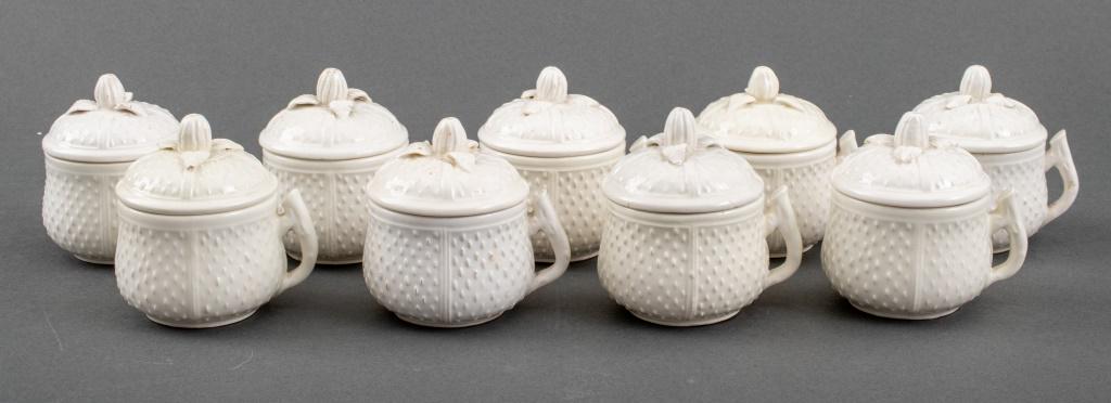 Italian White Glazed Ceramic Custard Cups, 9 (1 of 5)