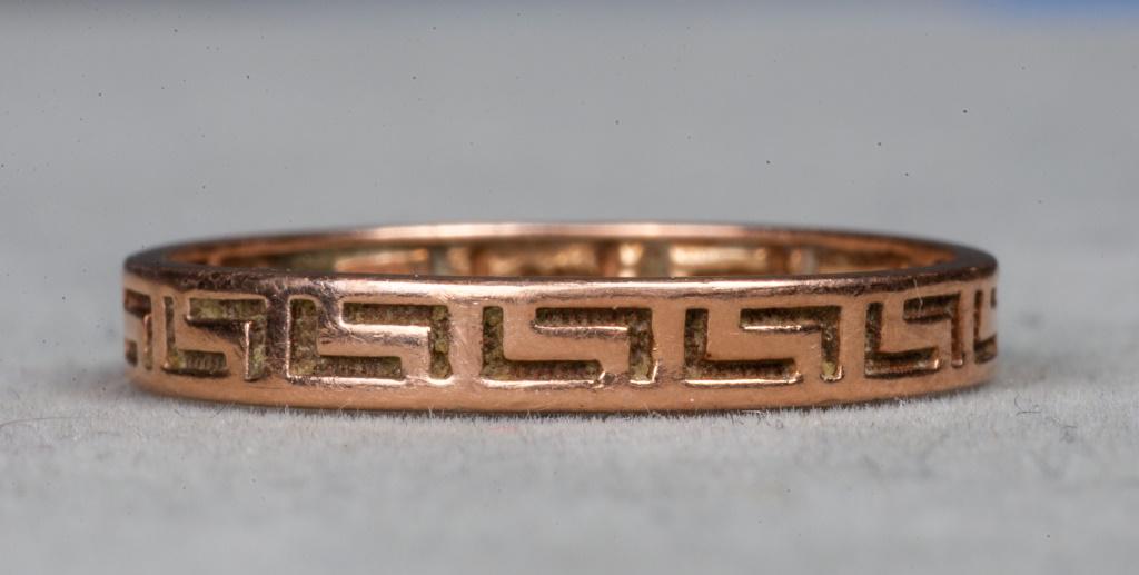 Vintage 14K Rose Gold Greek Key Eternity Band Ring (1 of 4)
