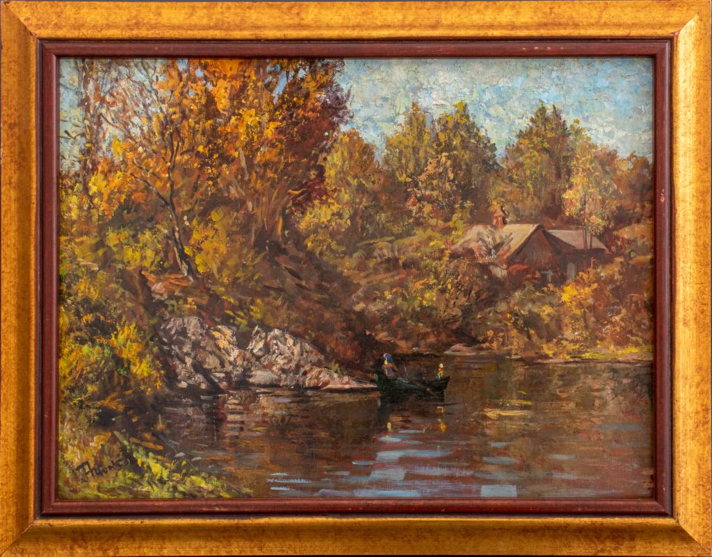 Illegibly Signed Fall Landscape Oil on Board (1 of 8)