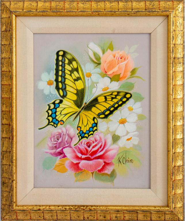 K. Chin Still Life with Butterfly Acrylic on Board (1 of 10)