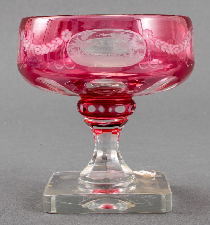 Carder Steuben Gold Ruby Engraved Champagne Glass (1 of 10)