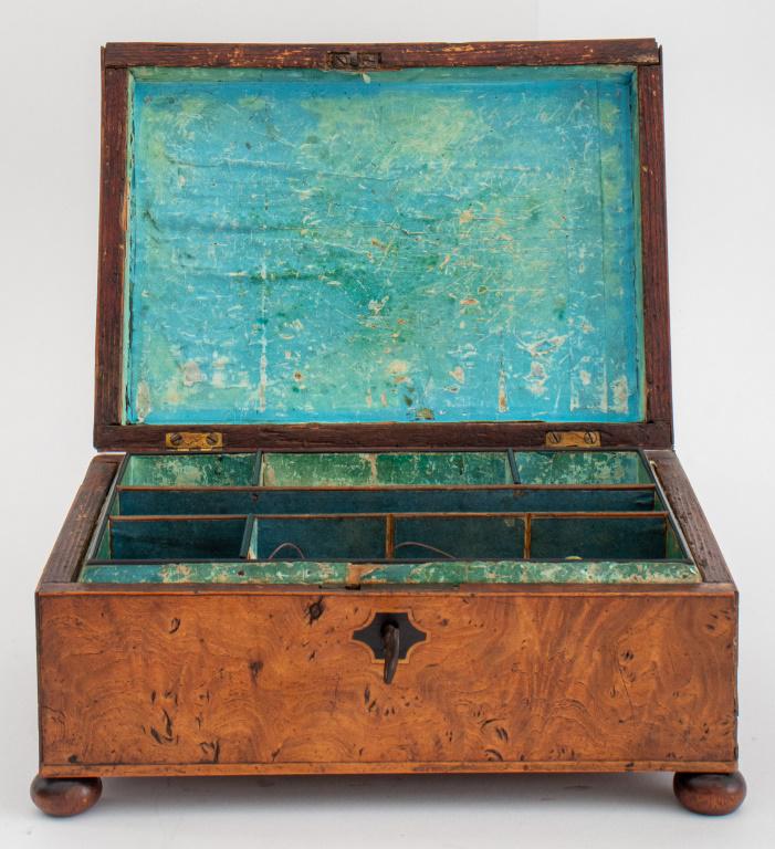 English Regency Elmwood Work Box, ca. 1820 (1 of 9)