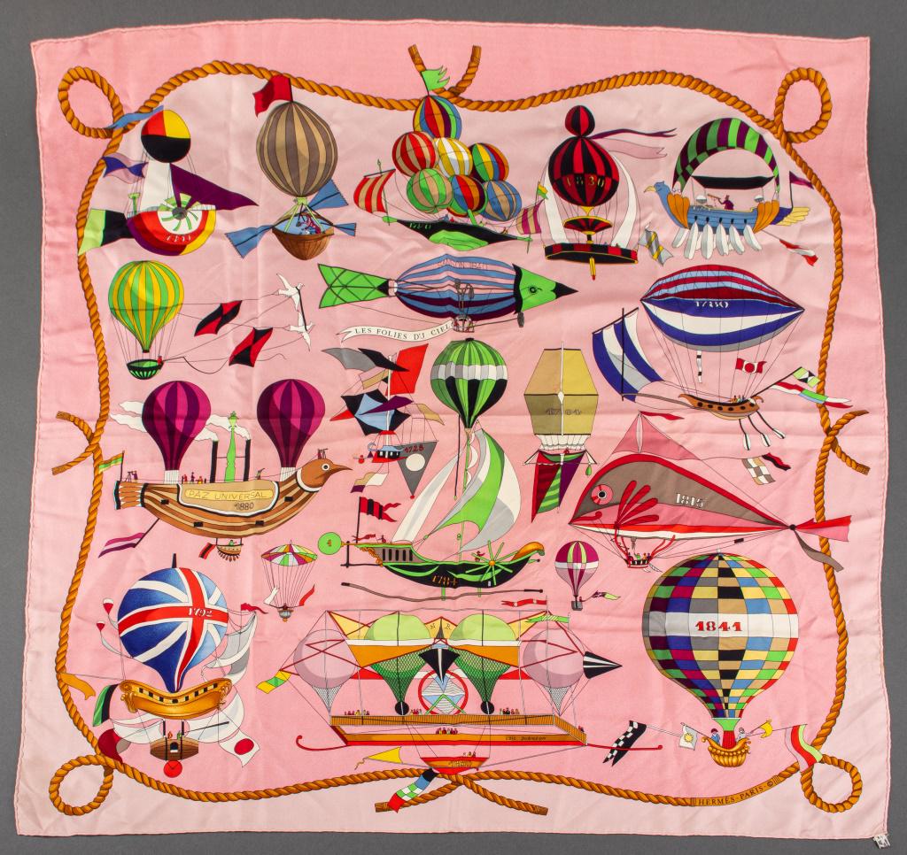 Hermes L. Dubigeon "Les Folies du Ciel" Silk Scarf (1 of 5)