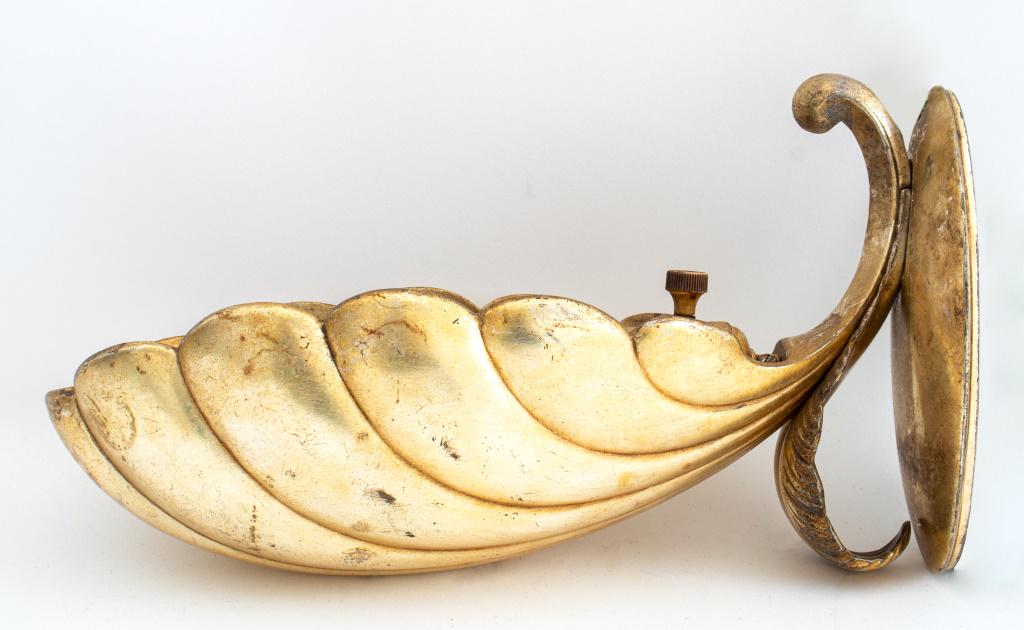 Art Moderne Gilt Bronze Shell Sconce (1 of 6)