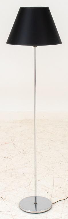 Modern Chrome Floor Lamp With Black Shade (1 of 6)