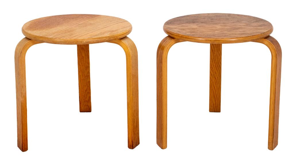 Alvar Aalto Style Stools, Pair (1 of 6)