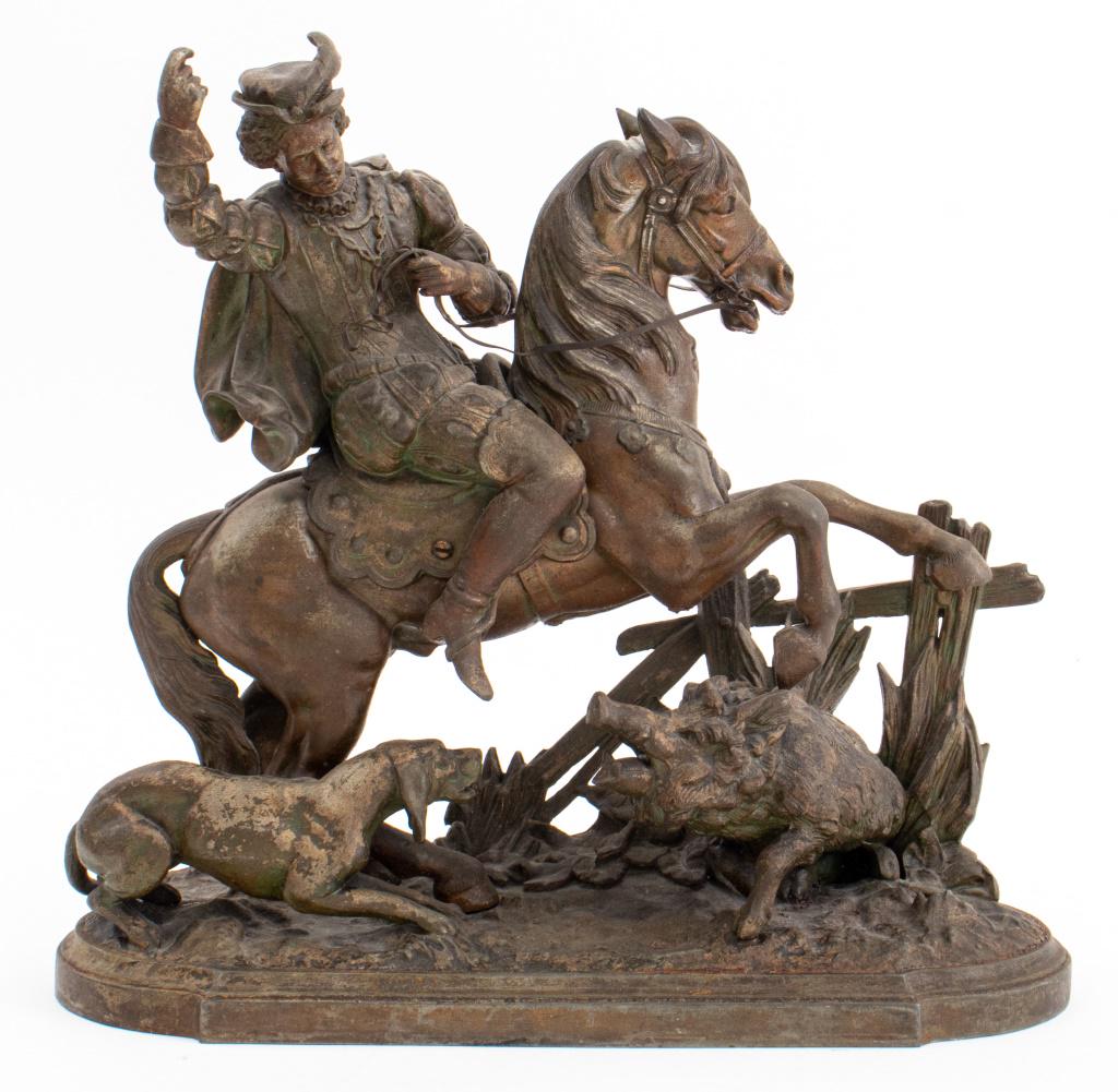Louis Philippe Bronze of A Boar Hunt, ca. 1840 (1 of 9)