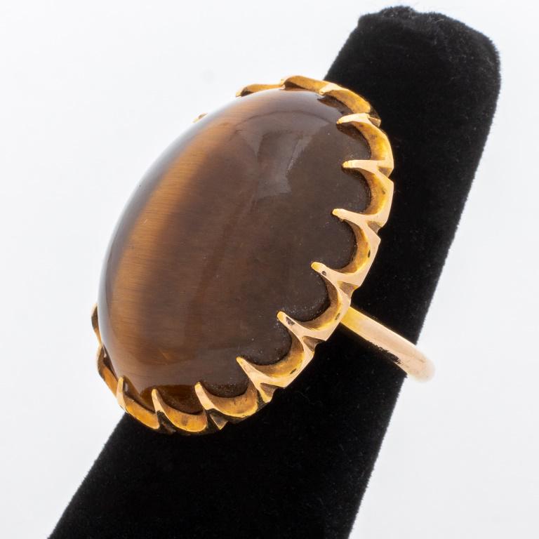 18K Yellow Gold Tiger's Eye Quartz Ring (1 of 6)