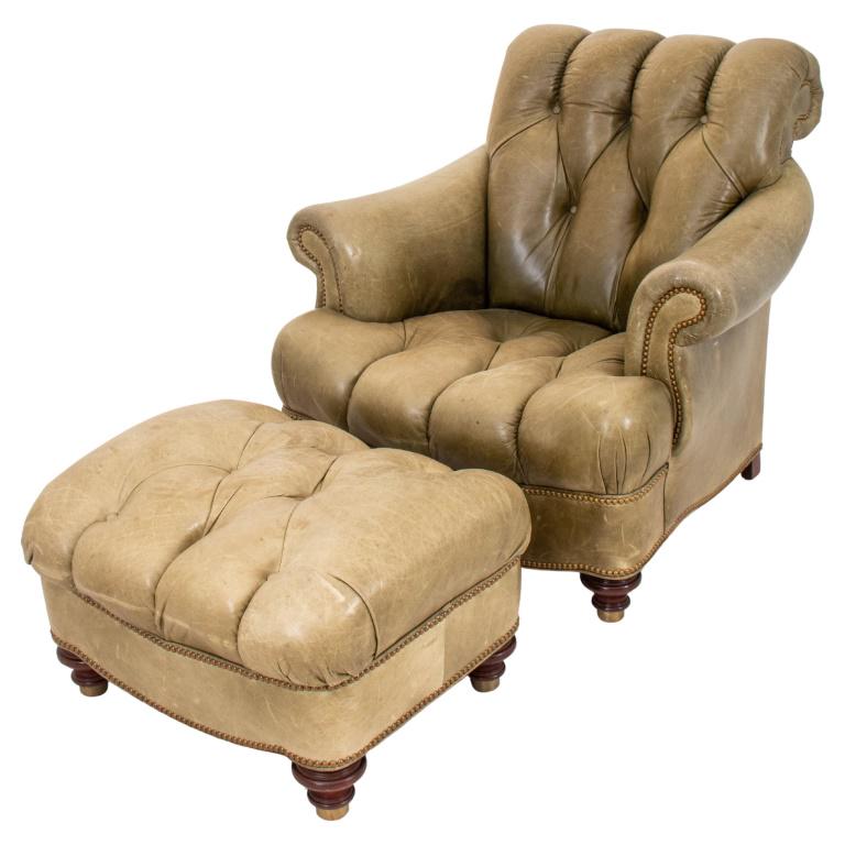 Hancock & Moore Chesterfield Armchair & Ottoman (1 of 14)