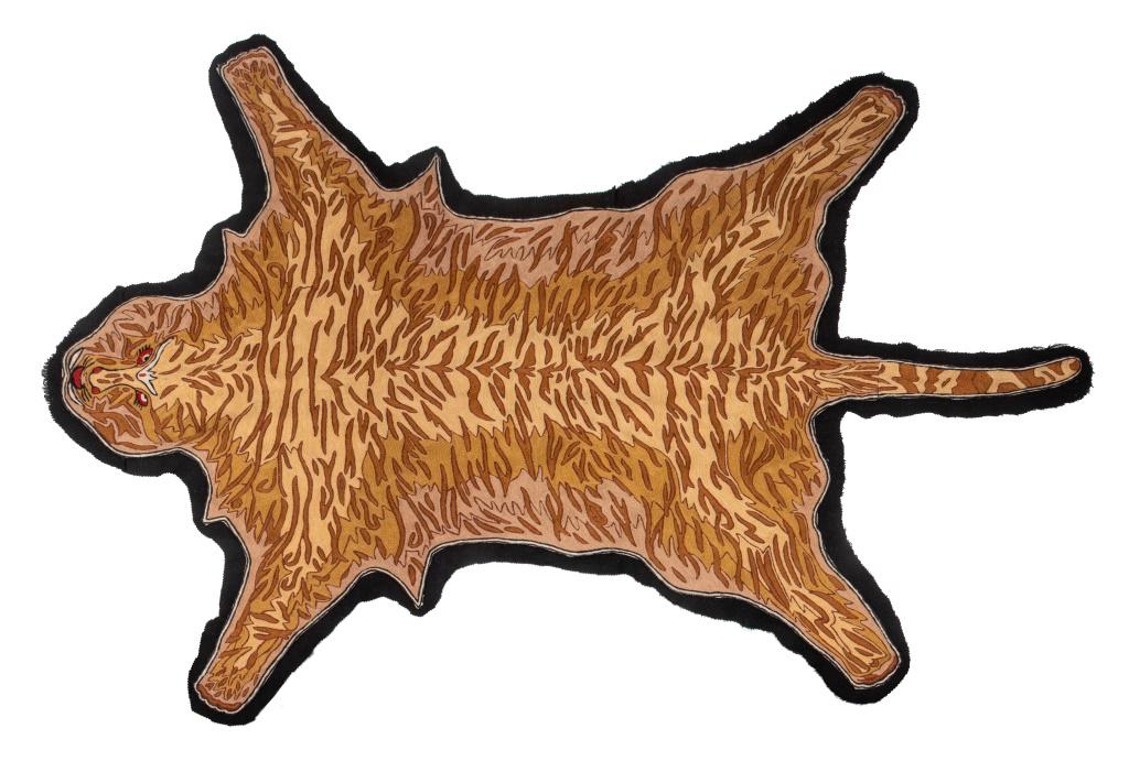 Tibetan Hand-Woven Tiger Rug, ca. 1920s (1 of 8)