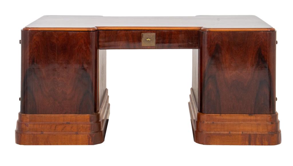 Art Deco Rosewood Veneer Double Pedestal Desk (1 of 20)
